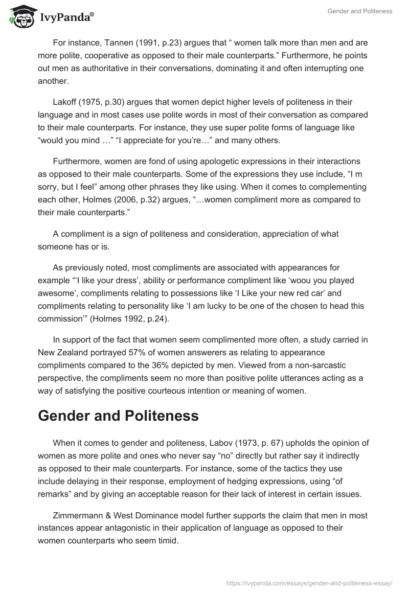Gender and Politeness. Page 3