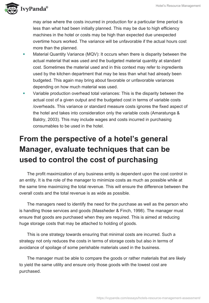 Hotel’s Resource Management. Page 5
