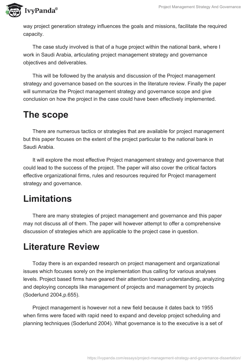 Project Management Strategy And Governance. Page 3