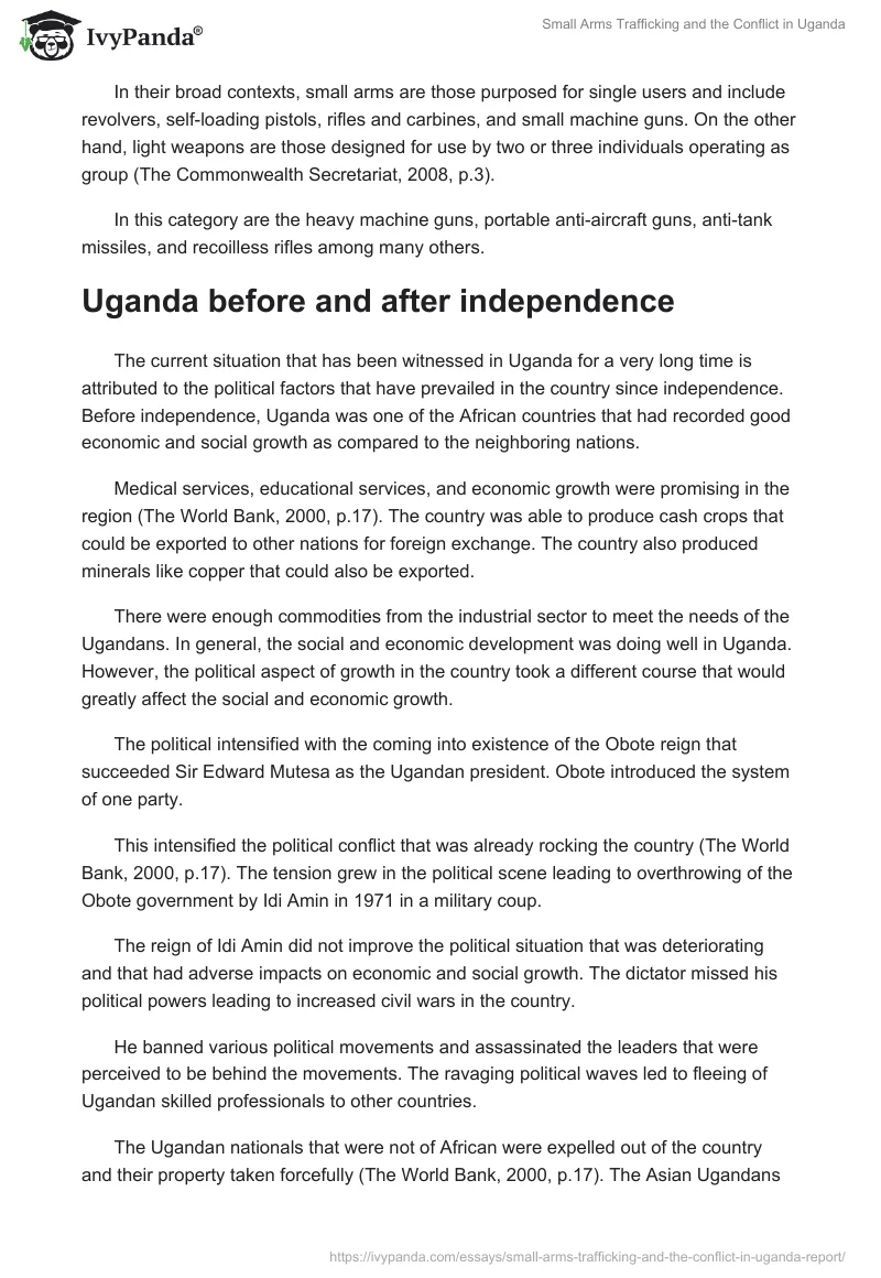 Small Arms Trafficking and the Conflict in Uganda. Page 3