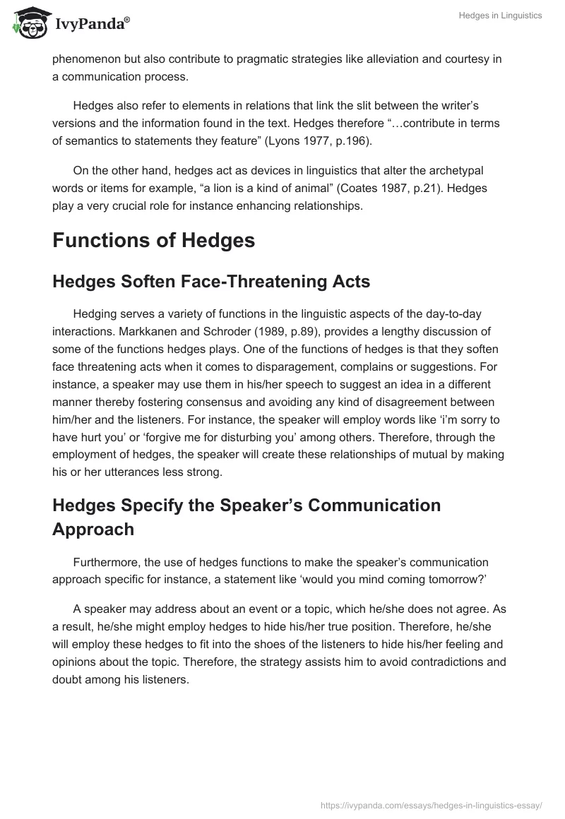 Hedges in Linguistics. Page 2