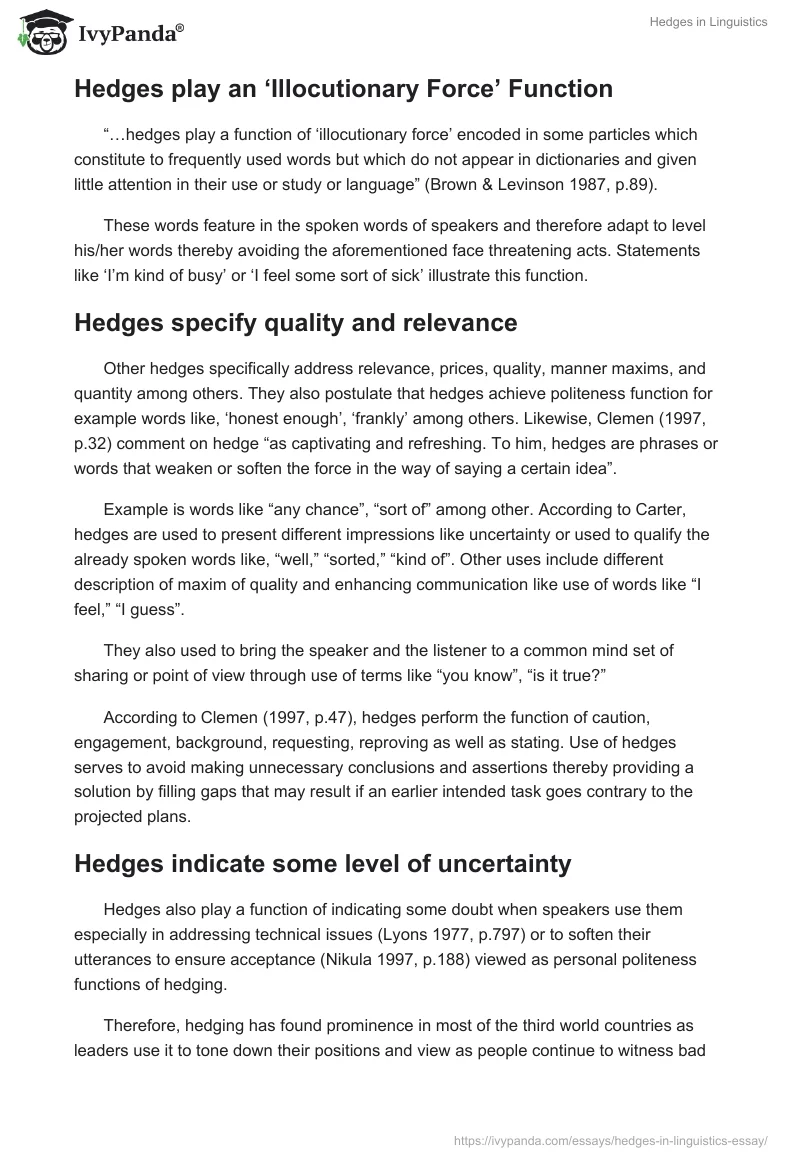 Hedges in Linguistics. Page 3