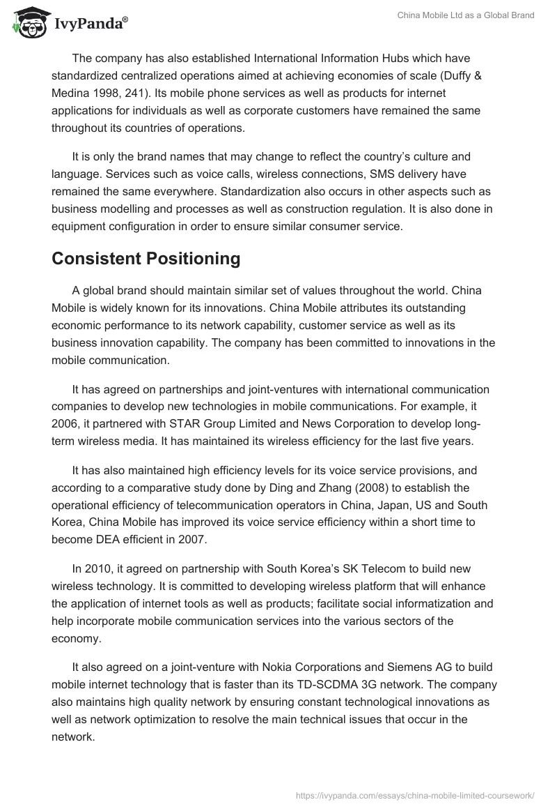 China Mobile Ltd as a Global Brand. Page 5