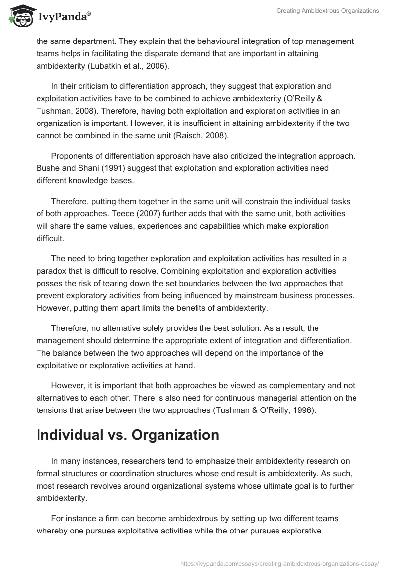 Creating Ambidextrous Organizations. Page 3