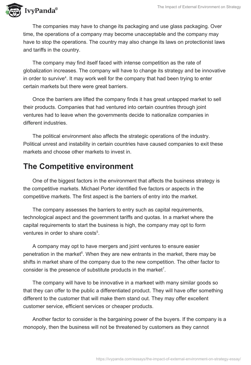 The Impact of External Environment on Strategy. Page 2