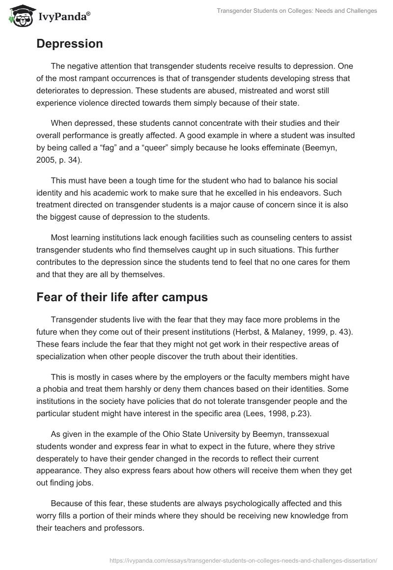Transgender Students on Colleges: Needs and Challenges. Page 4