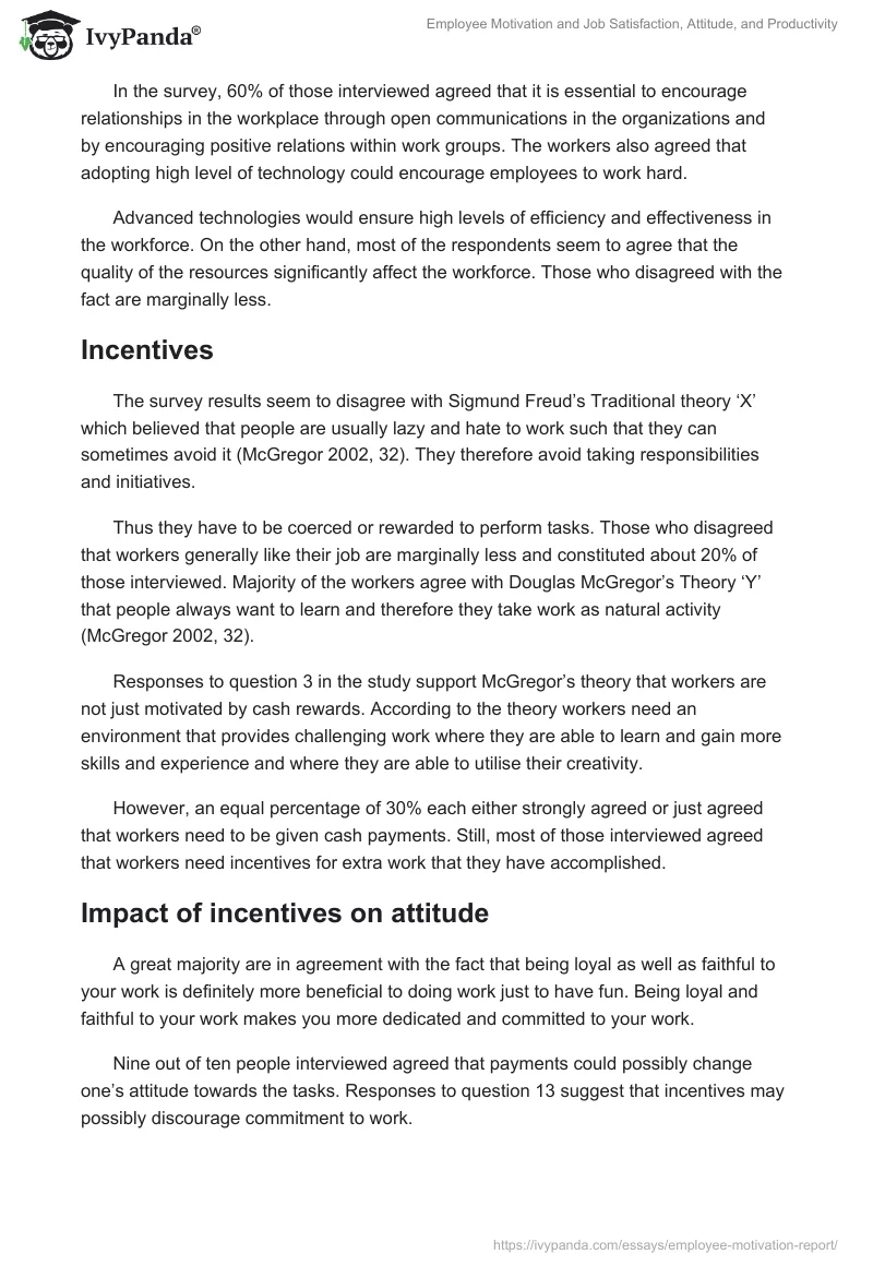 Employee Motivation and Job Satisfaction, Attitude, and Productivity. Page 2