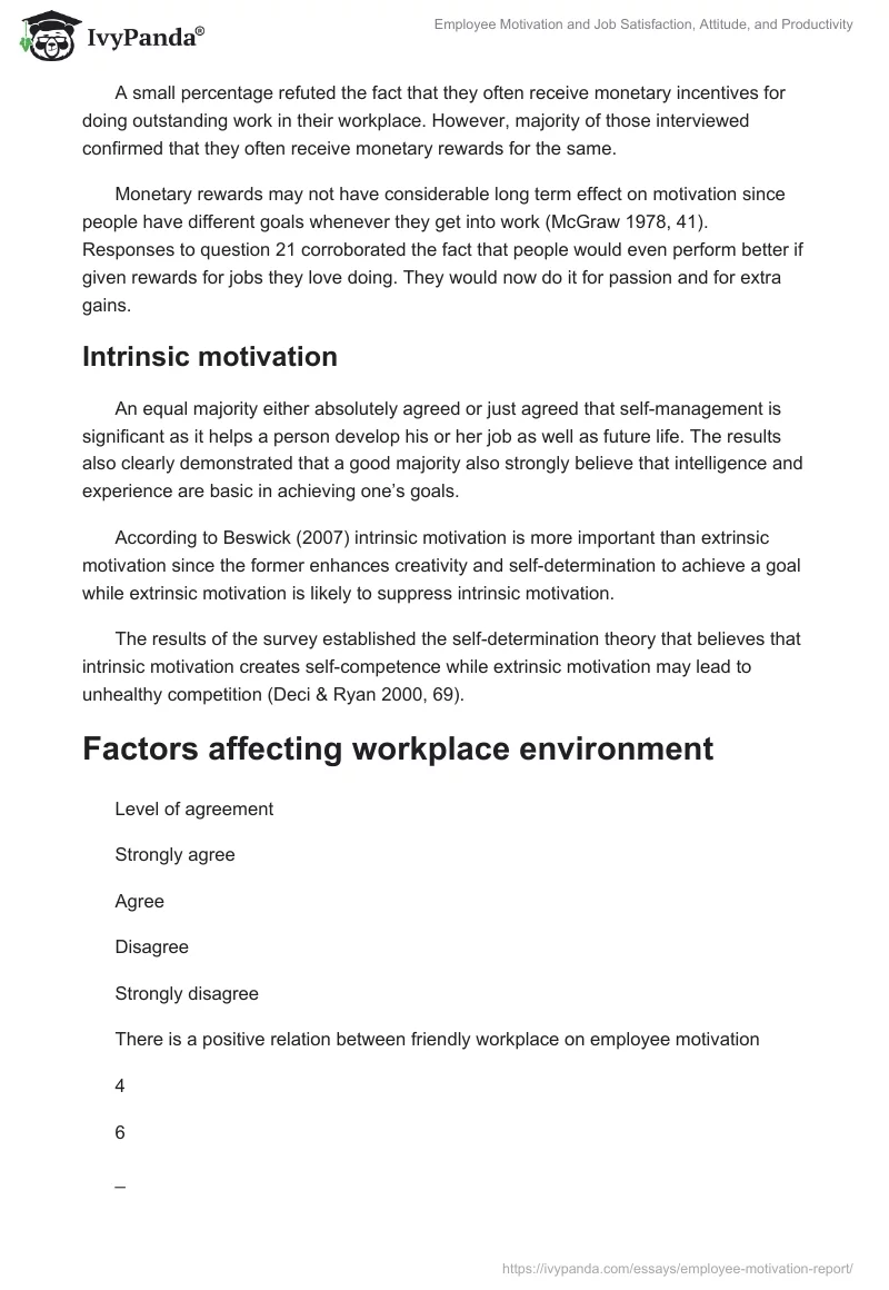 Employee Motivation and Job Satisfaction, Attitude, and Productivity. Page 4