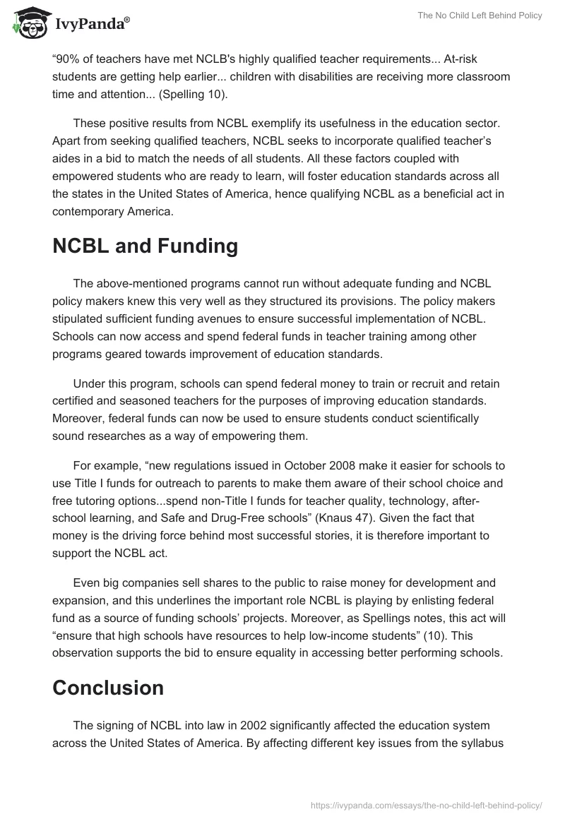 The No Child Left Behind Policy. Page 3