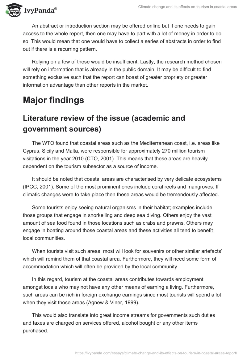 Climate Change and Its Effects on Tourism in Coastal Areas. Page 3