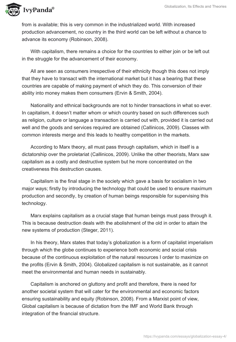 Globalization, Its Effects and Theories. Page 3