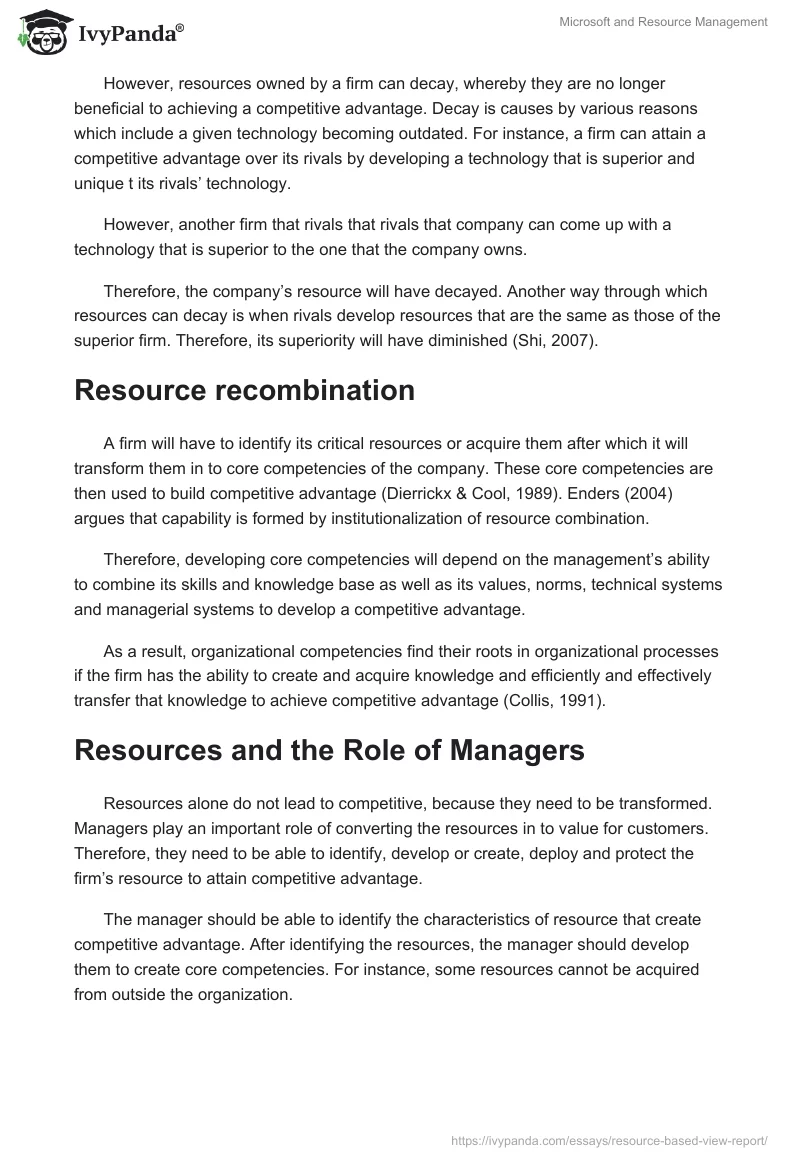 Microsoft and Resource Management. Page 3