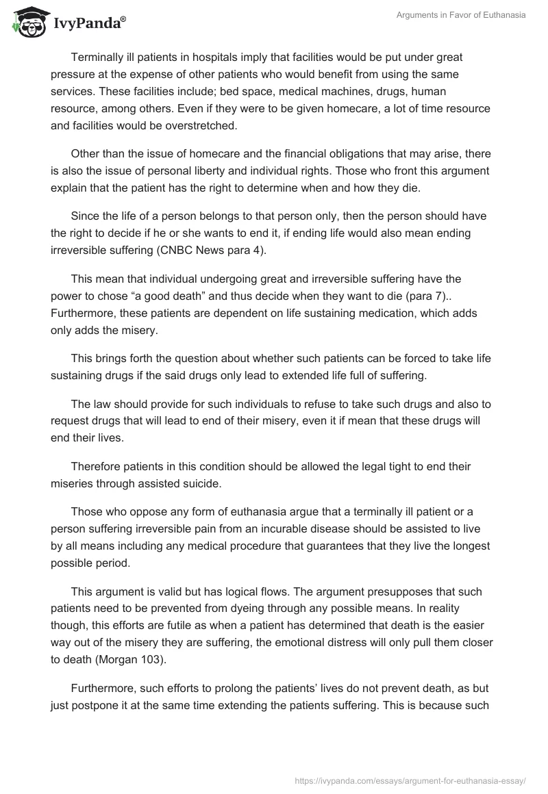 Arguments in Favor of Euthanasia. Page 4