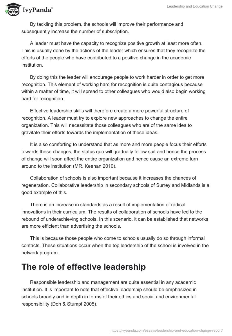 Leadership and Education Change. Page 4