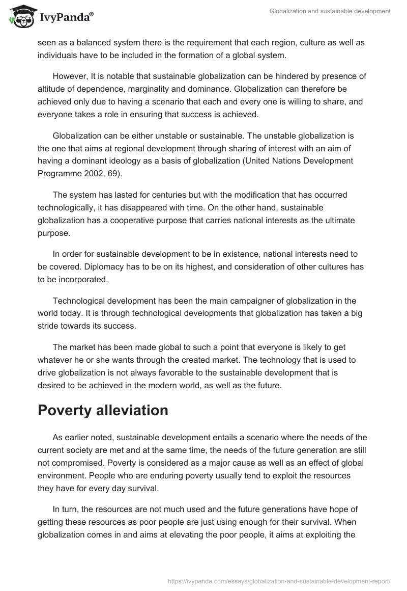Globalization and sustainable development. Page 2
