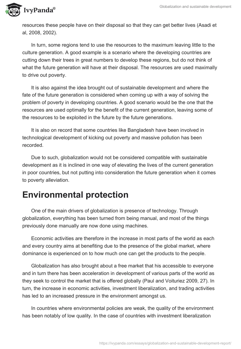 Globalization and sustainable development. Page 3