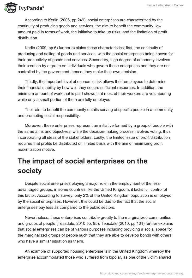 Social Enterprise in Context. Page 2