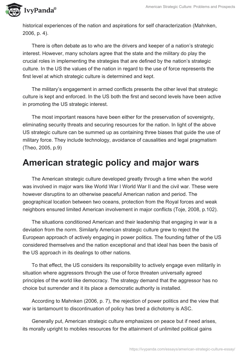 American Strategic Culture: Problems and Prospects. Page 2