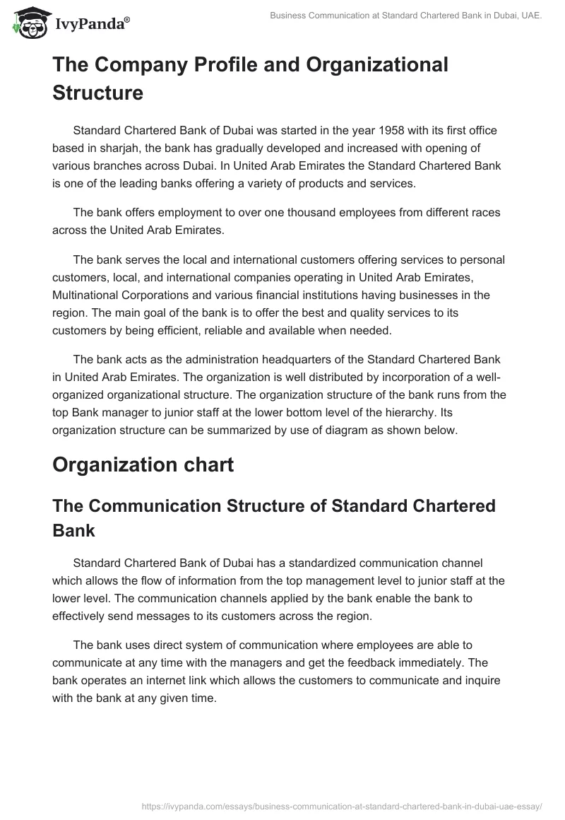 Business Communication at Standard Chartered Bank in Dubai, UAE.. Page 2