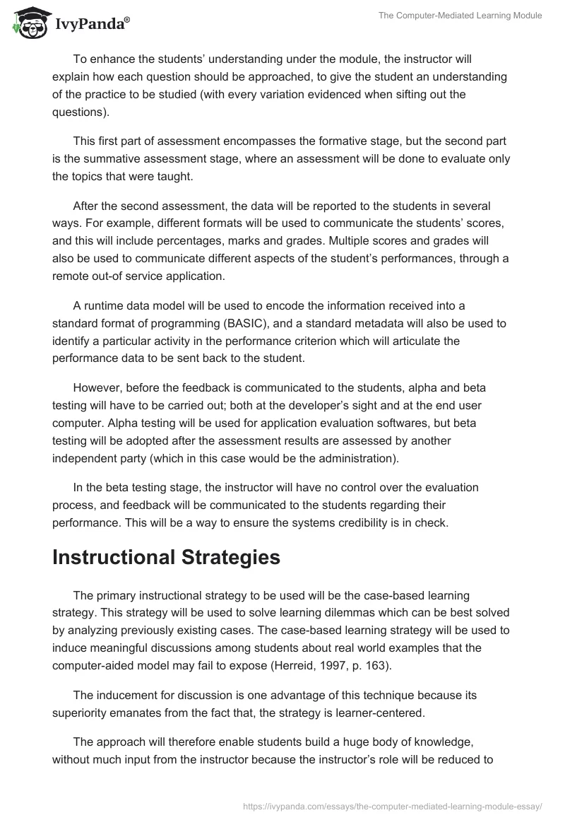 The Computer-Mediated Learning Module. Page 2