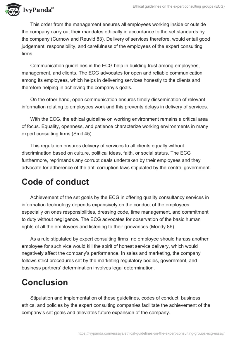 Ethical guidelines on the expert consulting groups (ECG). Page 2