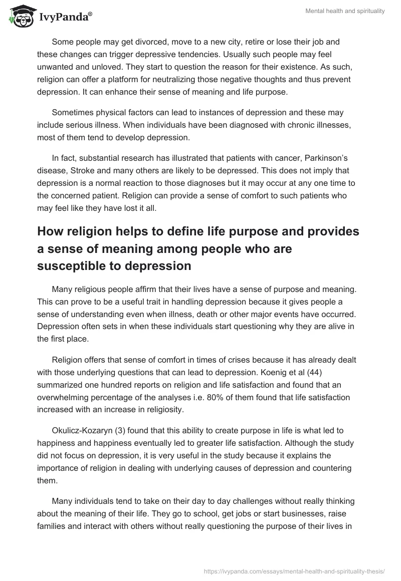Mental Health and Spirituality. Page 2