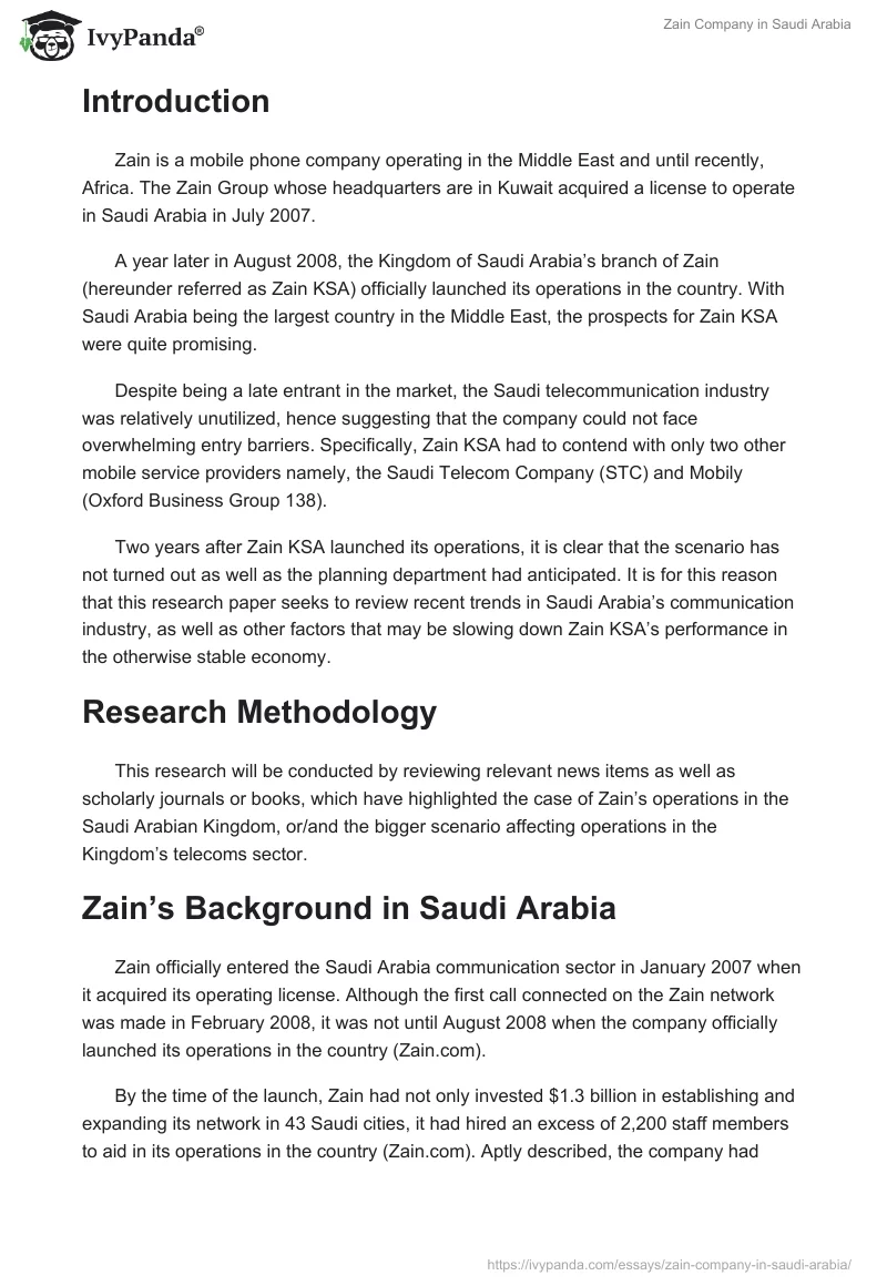 Zain Company in Saudi Arabia. Page 2