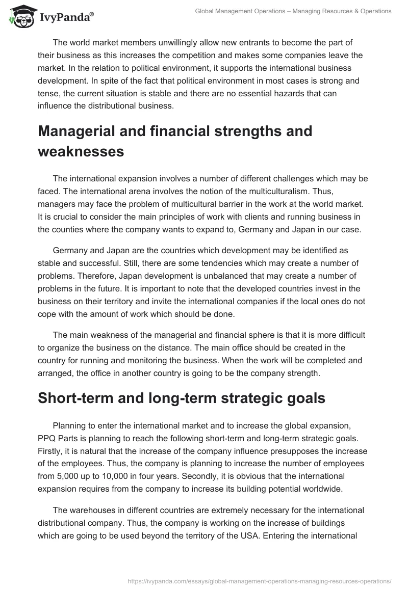 Global Management Operations – Managing Resources & Operations. Page 2