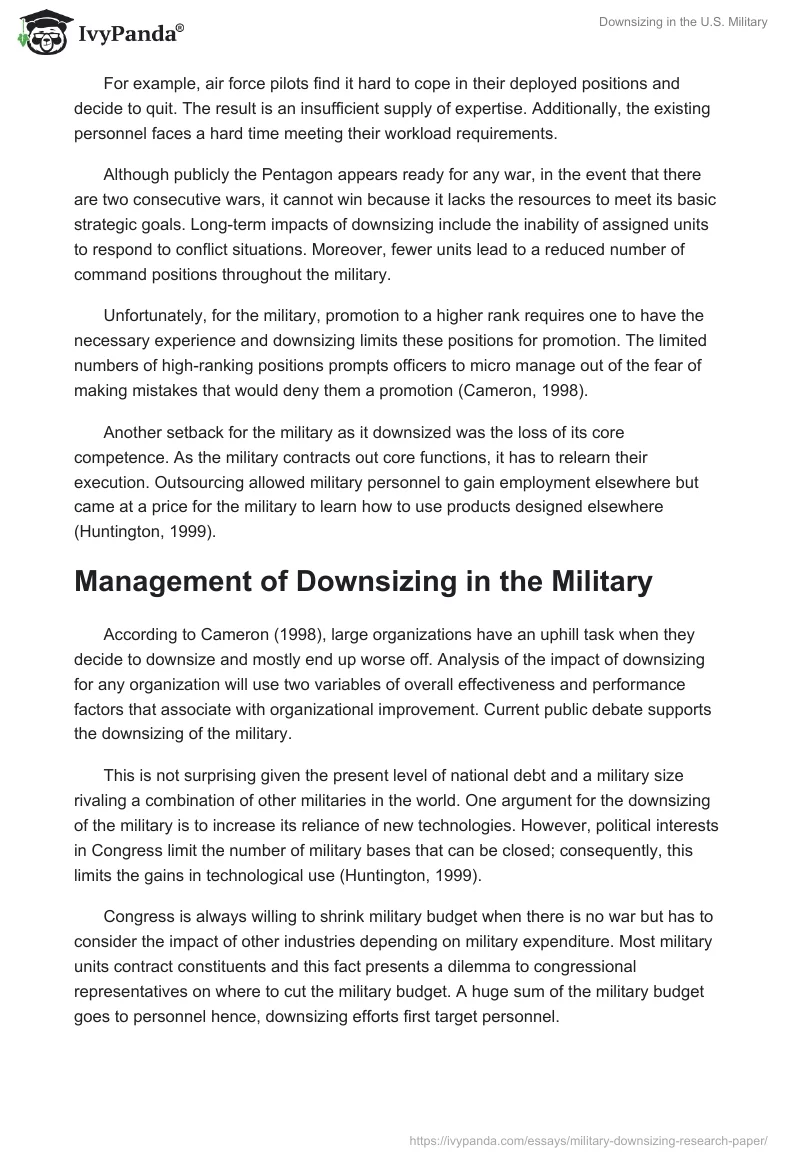 Downsizing in the U.S. Military. Page 3
