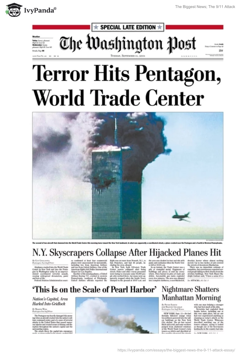 The Biggest News; The 9/11 Attack. Page 3