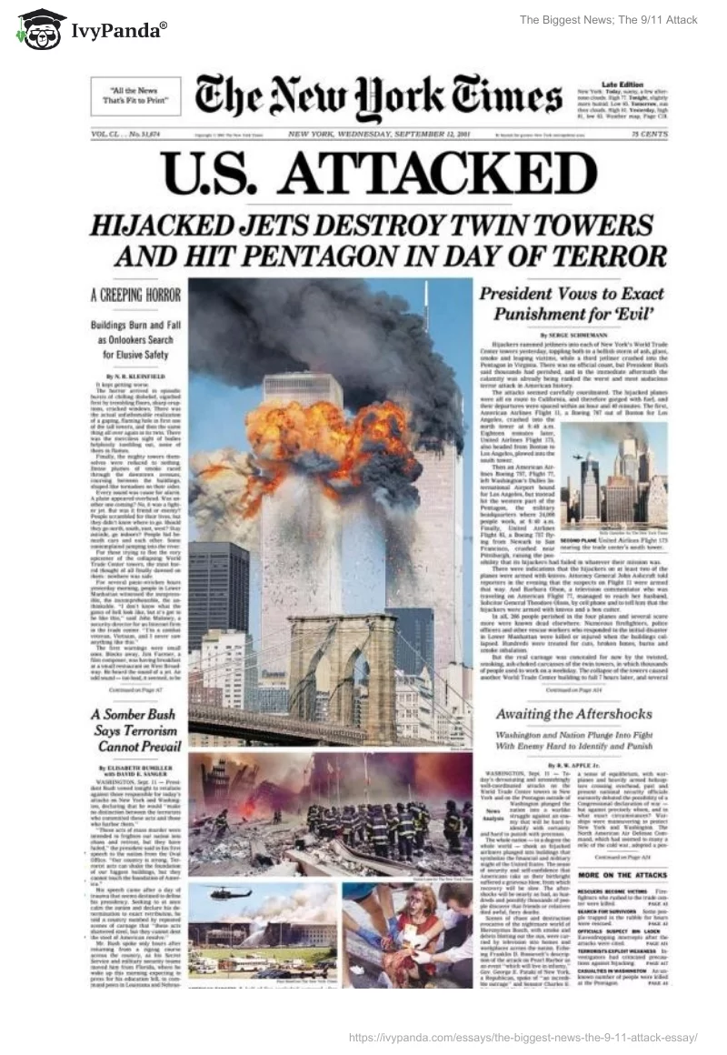 The Biggest News; The 9/11 Attack. Page 4
