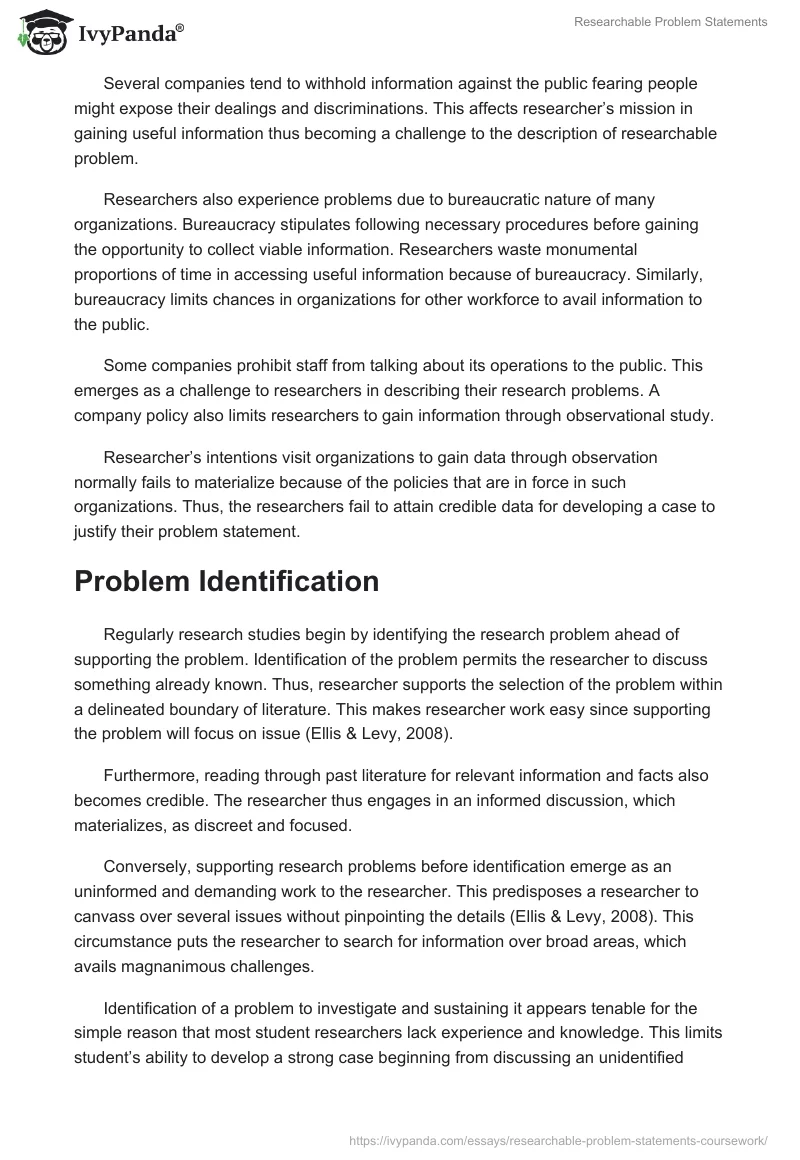 Researchable Problem Statements. Page 2