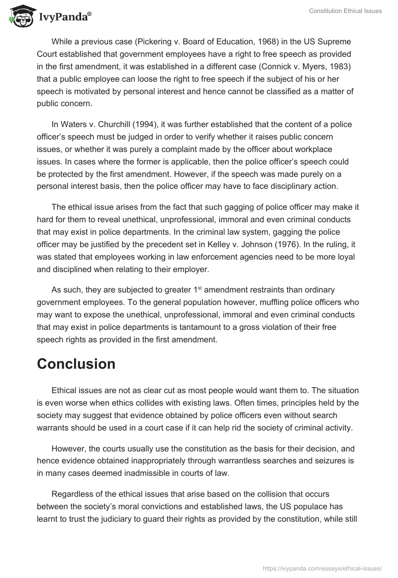 Constitution Ethical Issues. Page 3