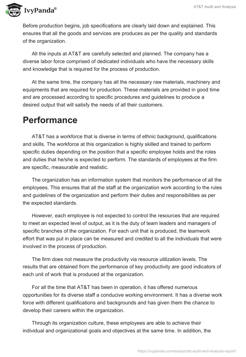 AT&T Audit and Analysis. Page 5