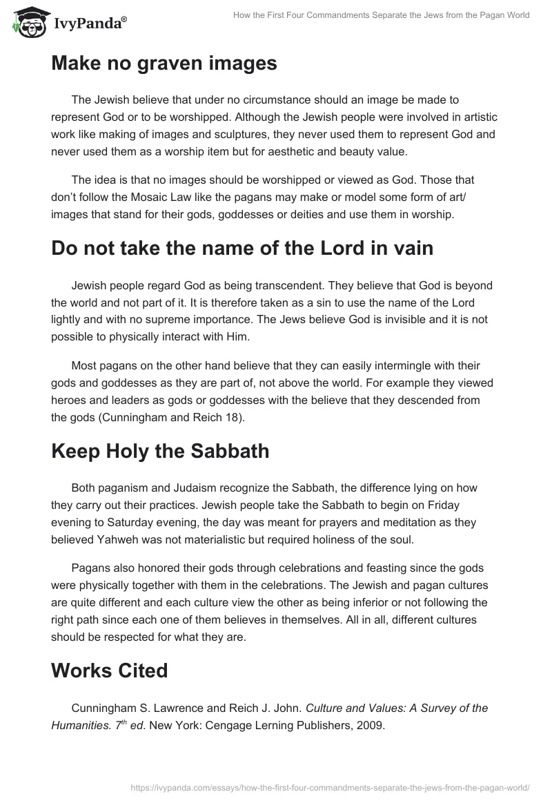 How the First Four Commandments Separate the Jews from the Pagan World. Page 2