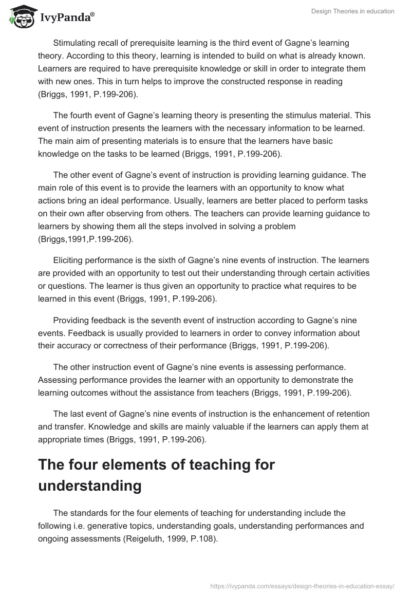 Design Theories in education. Page 3
