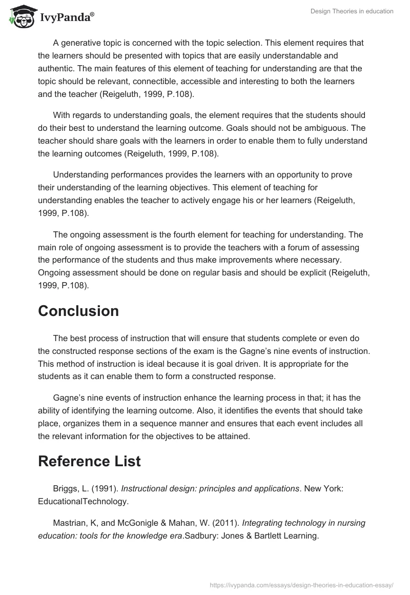 Design Theories in education. Page 4