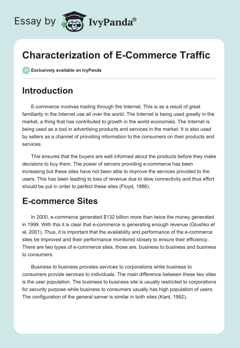 Characterization of E-Commerce Traffic. Page 1