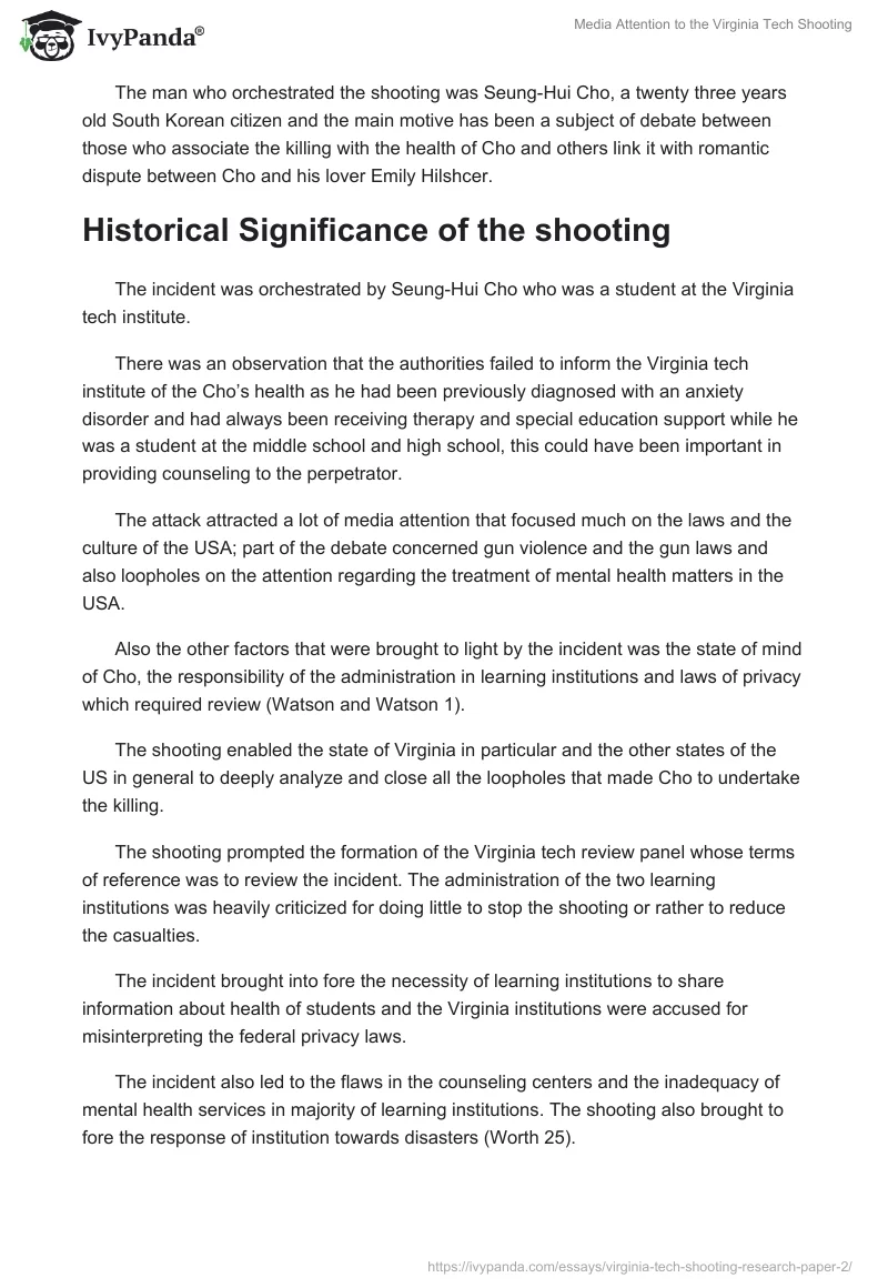 Media Attention to the Virginia Tech Shooting. Page 2