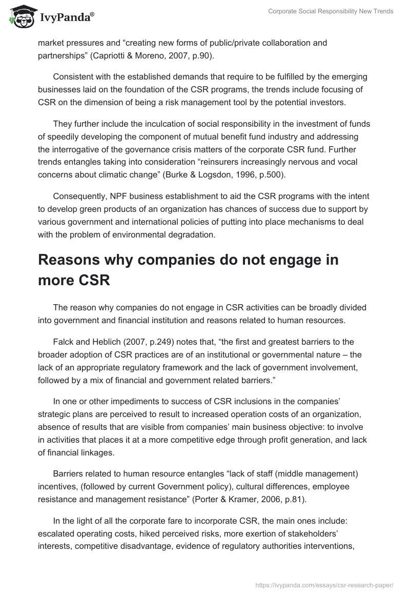 Corporate Social Responsibility New Trends. Page 2