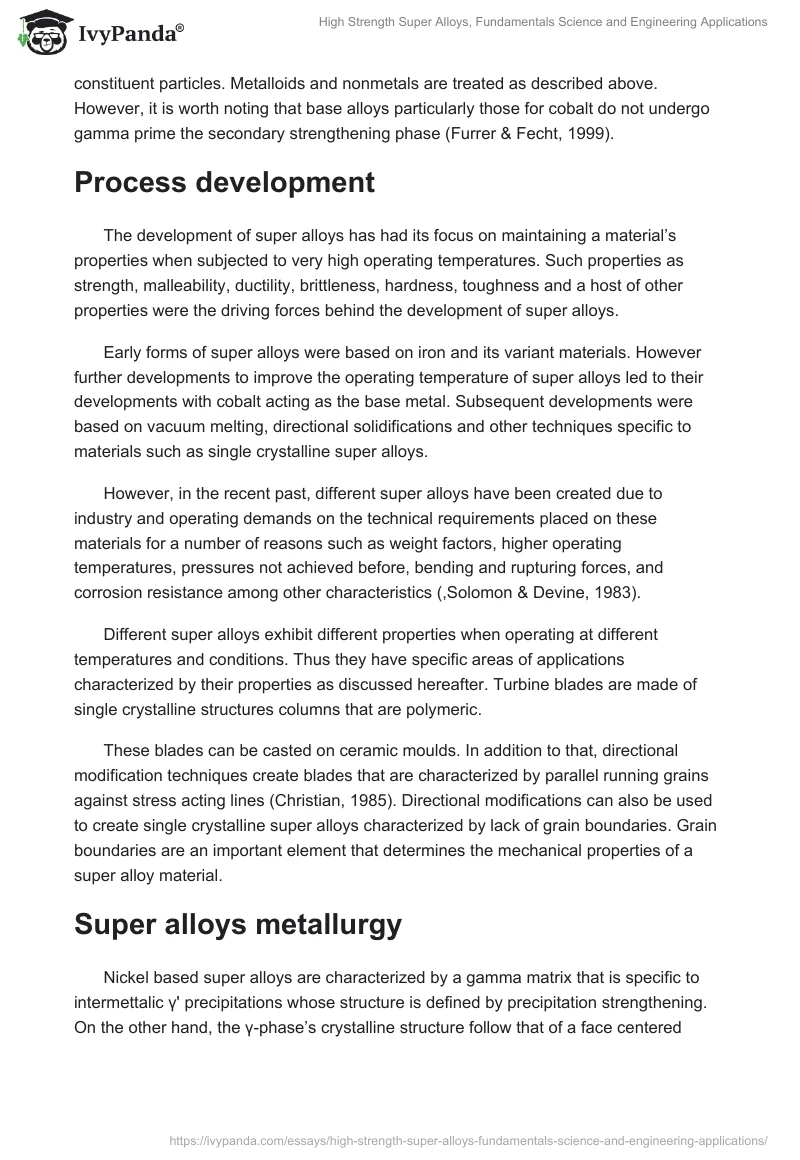 High Strength Super Alloys, Fundamentals Science and Engineering Applications. Page 3