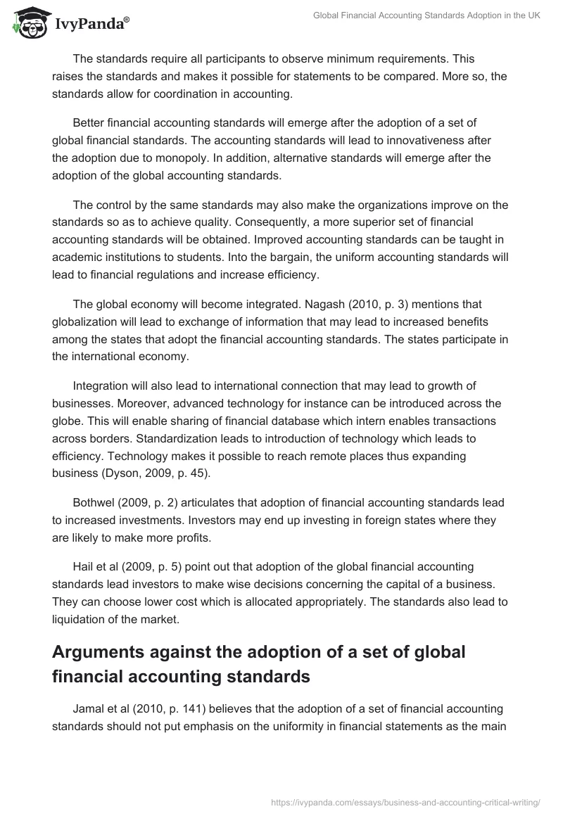 Global Financial Accounting Standards Adoption in the UK. Page 2