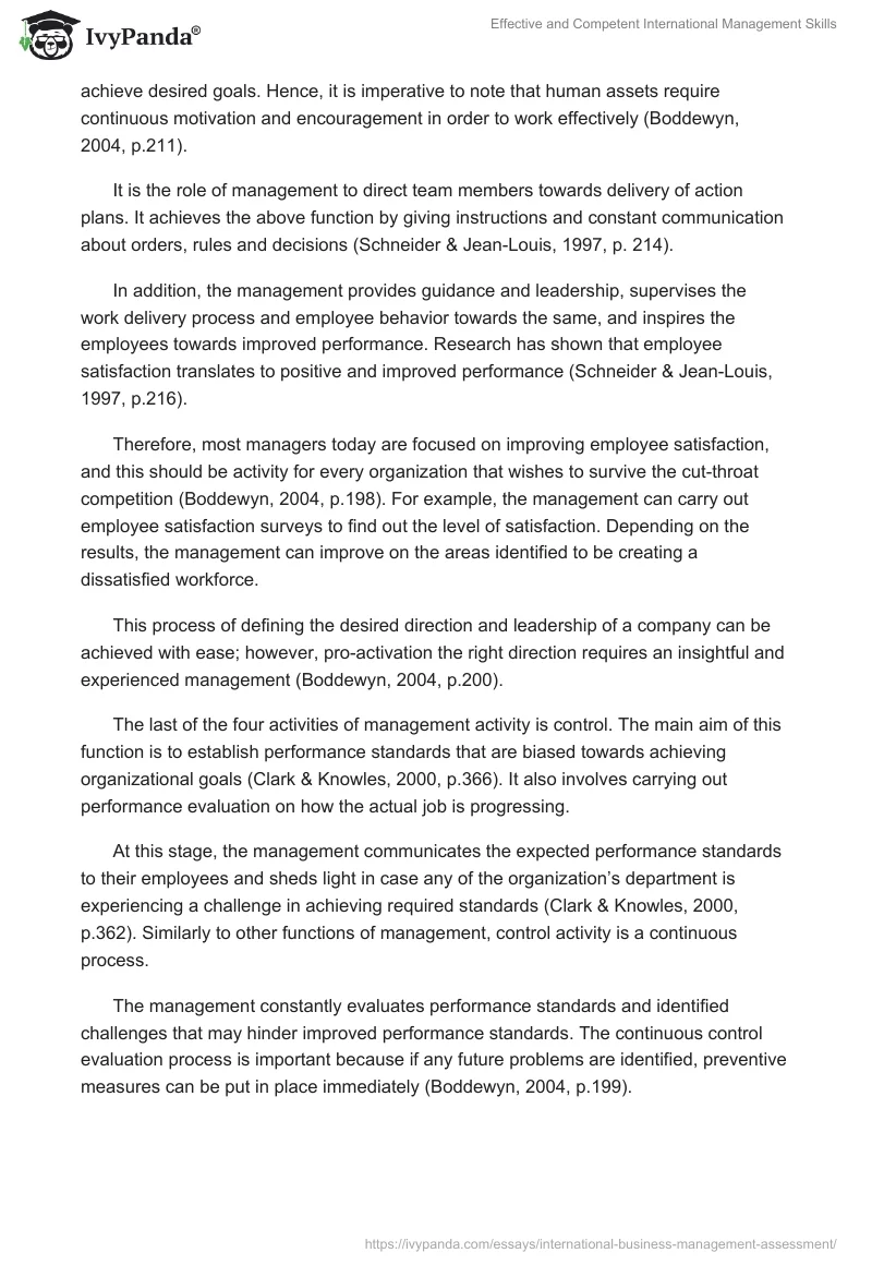 Effective and Competent International Management Skills. Page 3