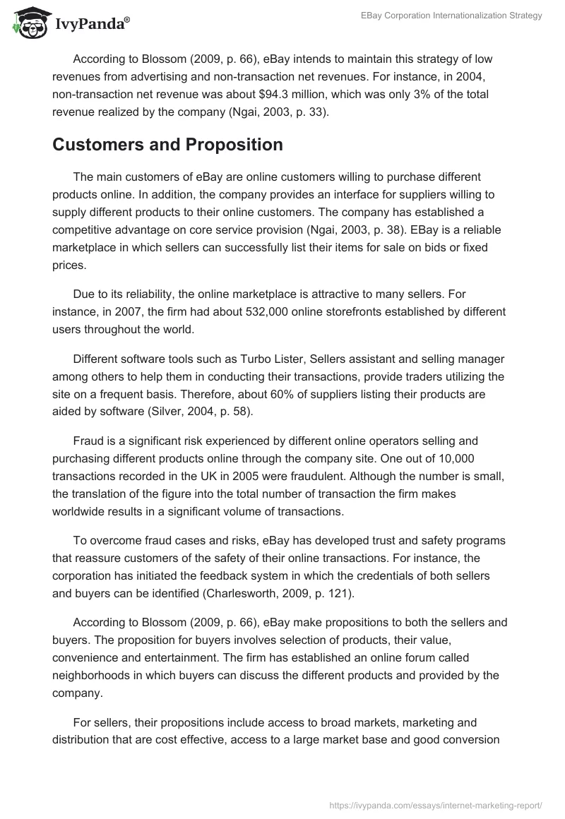 EBay Corporation Internationalization Strategy. Page 4