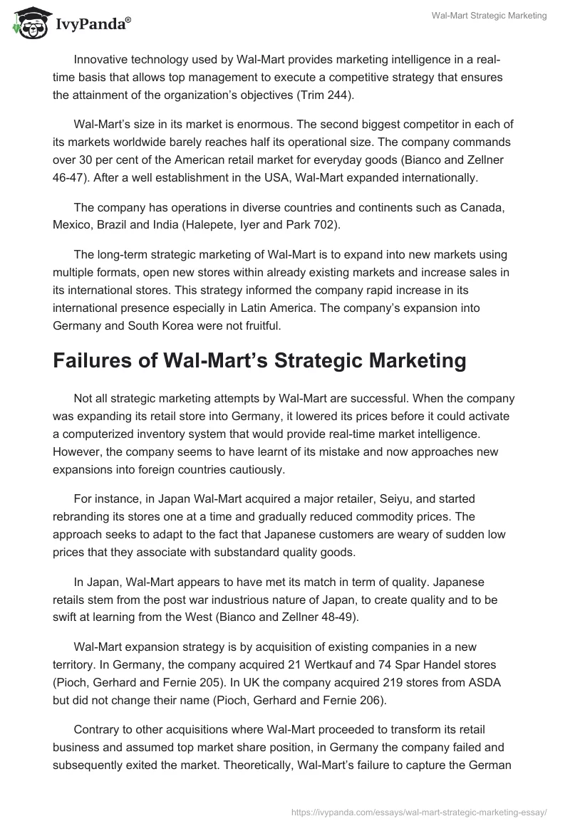 Wal-Mart Strategic Marketing. Page 4