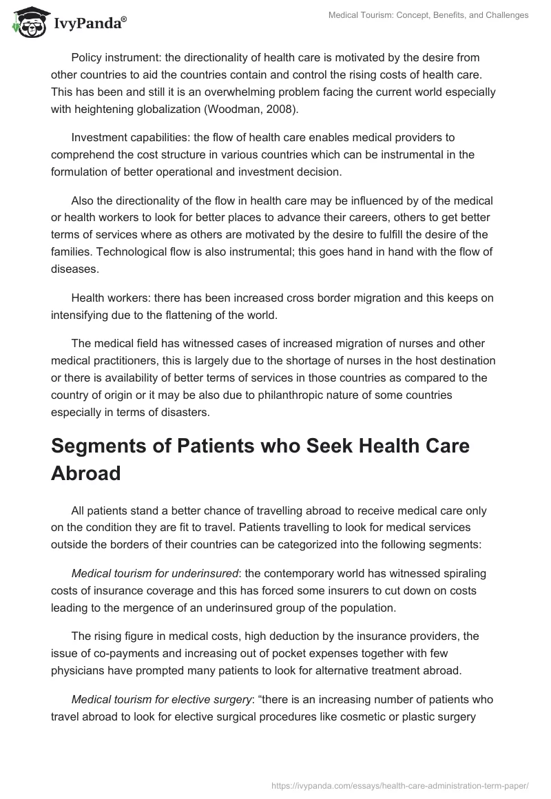 Medical Tourism: Concept, Benefits, and Challenges. Page 4