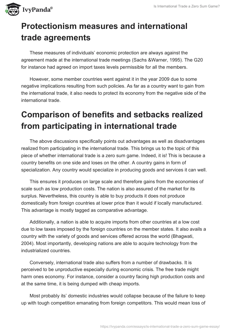 Is International Trade a Zero Sum Game?. Page 5