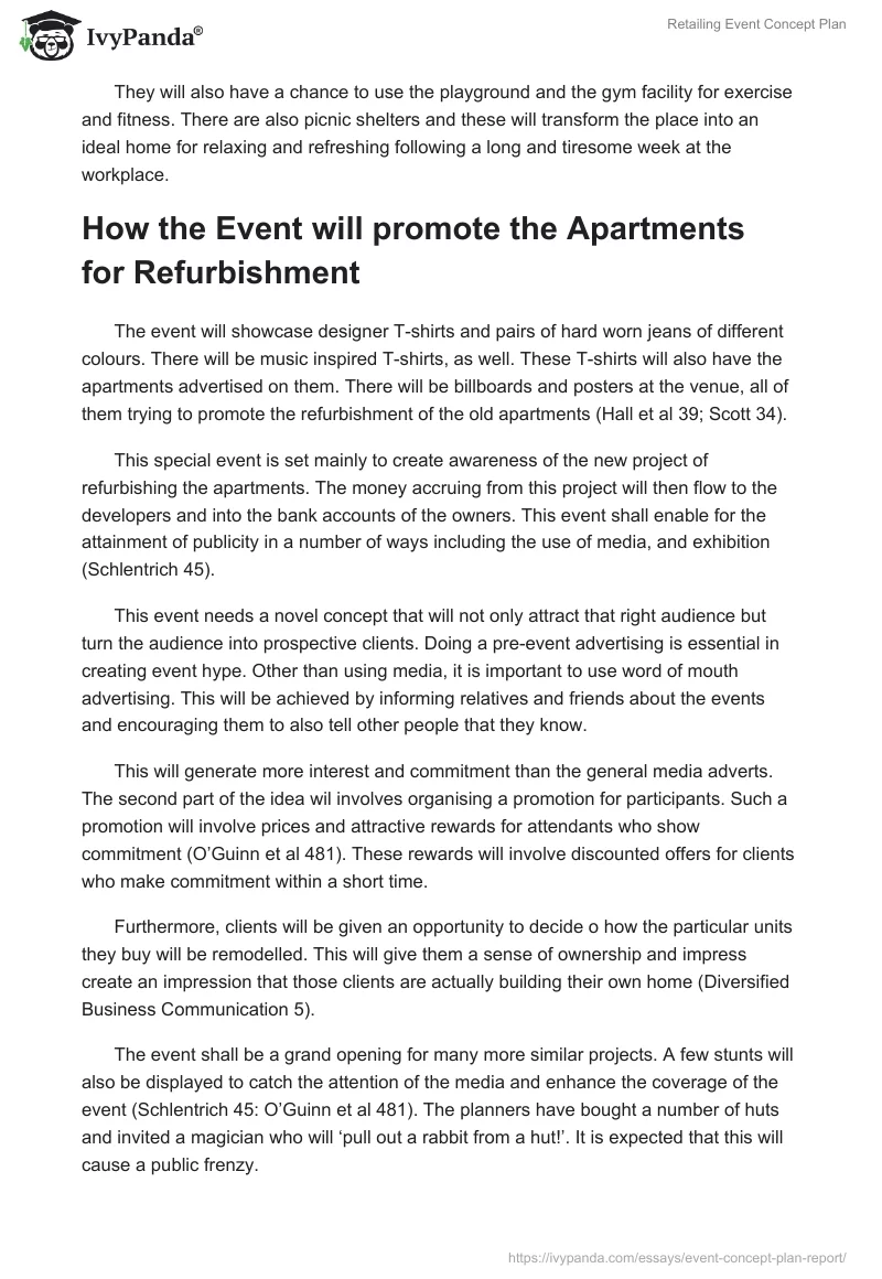 Retailing Event Concept Plan. Page 3