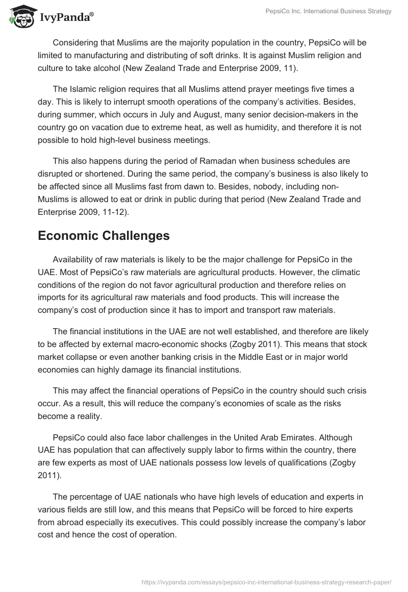 PepsiCo Inc. International Business Strategy. Page 5
