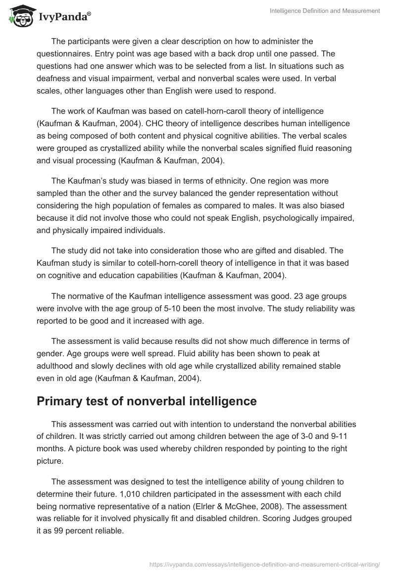 Intelligence Definition and Measurement. Page 2